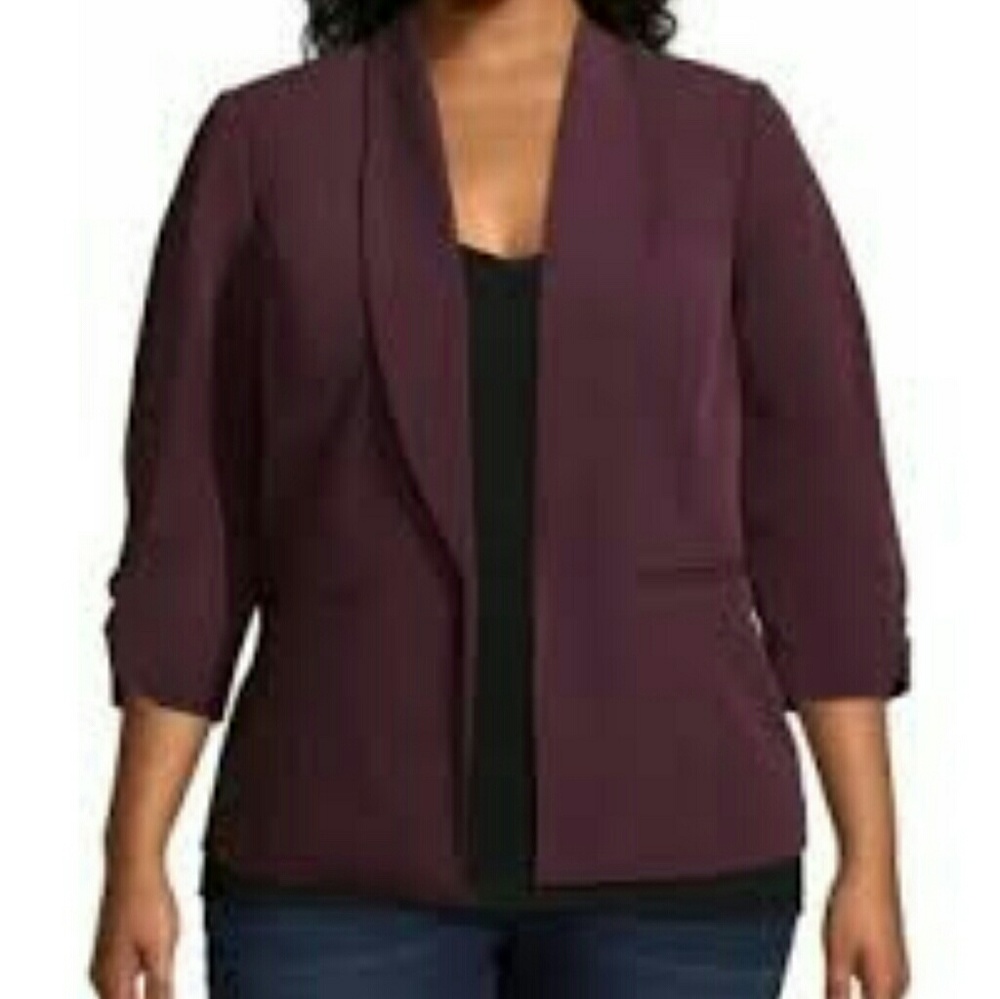 Worthington 3/4 cinch sleeve blazer 1X